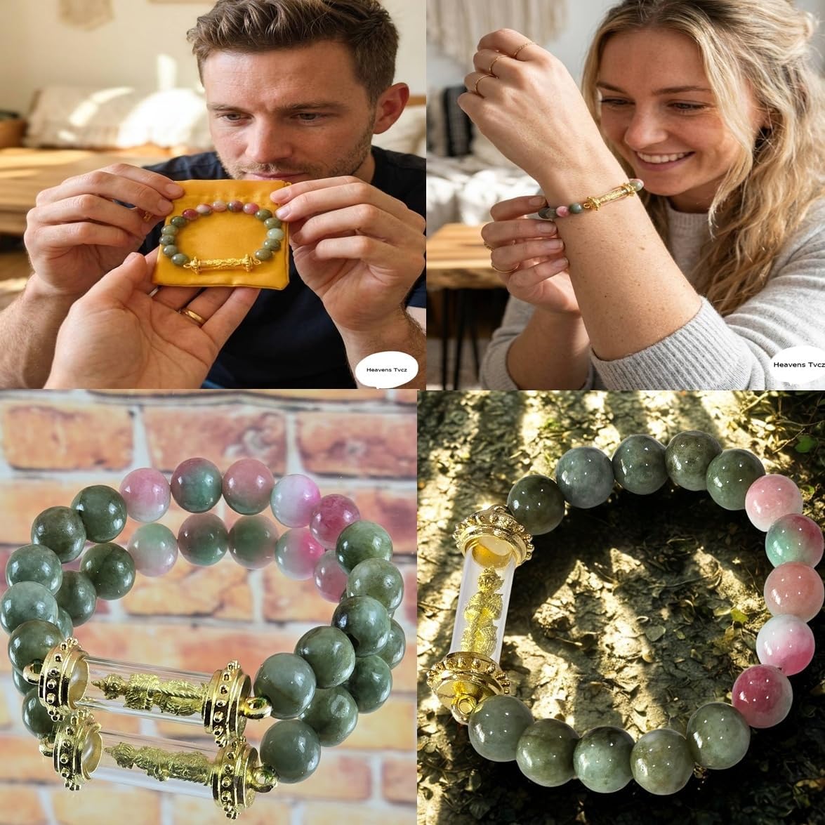 Thai Thao Wessuwan Protection Bracelet – Natural Jade, Hok Lok Siu Beads, Feng Shui Wealth & Luck Amulet Bracelet, Thai Blessed Spiritual Jewelry for Protection, Prosperity & Good Fortune.