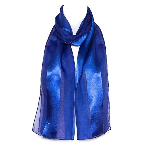 Hat To Socks Plain Elegant Chiffon Satin Scarf