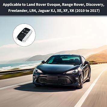 5 Button Key Fob Case for Land Rover Evoque, Range Rover, Discovery, Freelander, LR4, Jaguar XJ, XE, XF, XK (2010 to 2017), Key Fob Replacement Shell, Durable ABS Remote Cover, Easy Installation