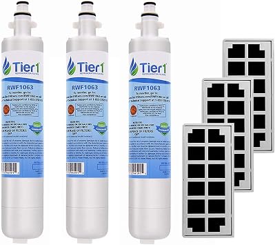 Tier1 RPWF ثلاجة الماء والهواء كومبو 3-pk | استبدال GE RPWF NOT RPWFE ، WSG-4 ، MPF15350 ، DWF-36 ، R-3600 ، OPFG3-RF300 ، RWF3600A ، WD-RPWF ، WF, ODORFILTER ، مرشح الثلاجة