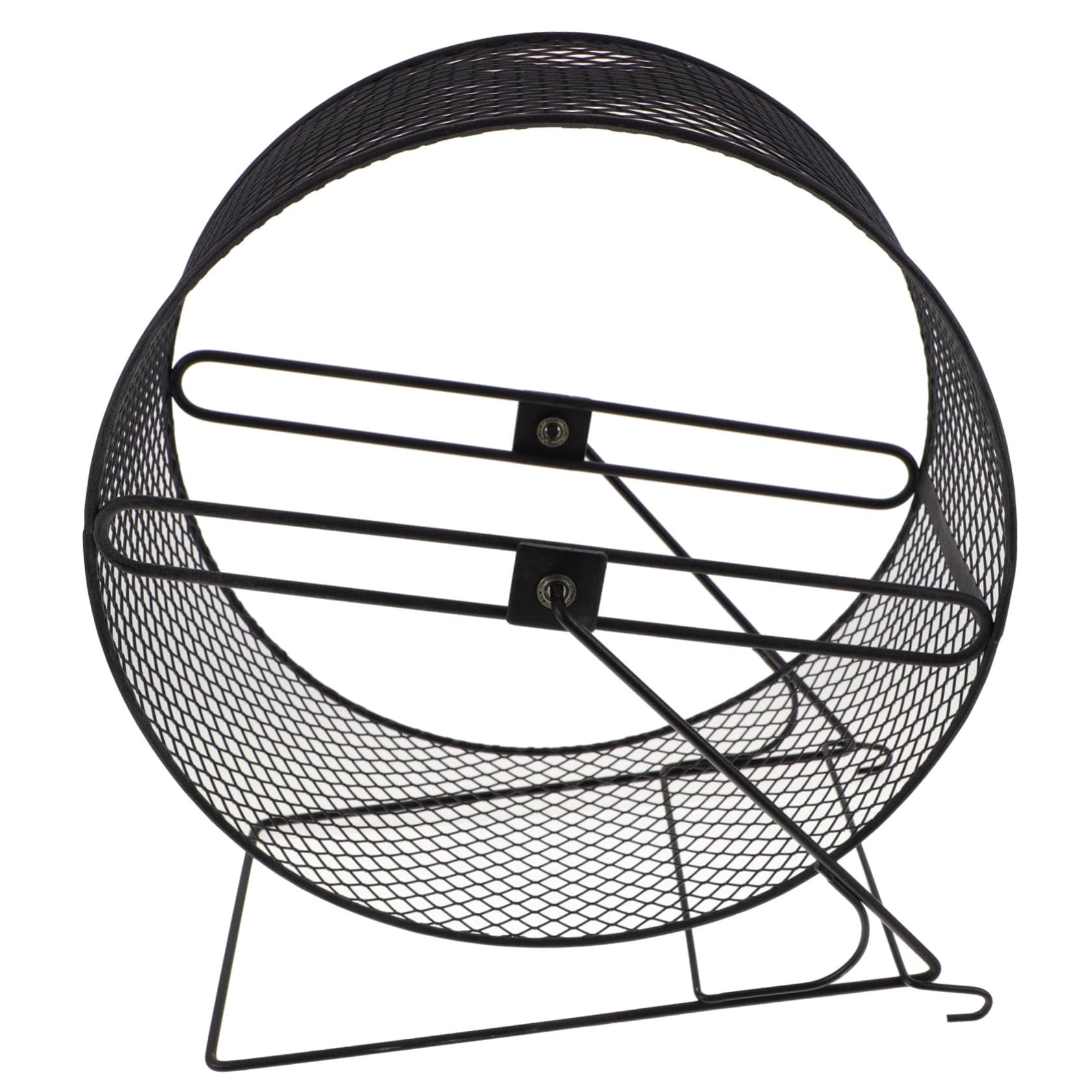 Rueda Silenciosa para Hámster y Animales Pequeños para Correr, Rueda de Carrera de Hierro Negra de 26 Cm, Juguete para Ejercicio y Bienestar de Roedores Domésticos