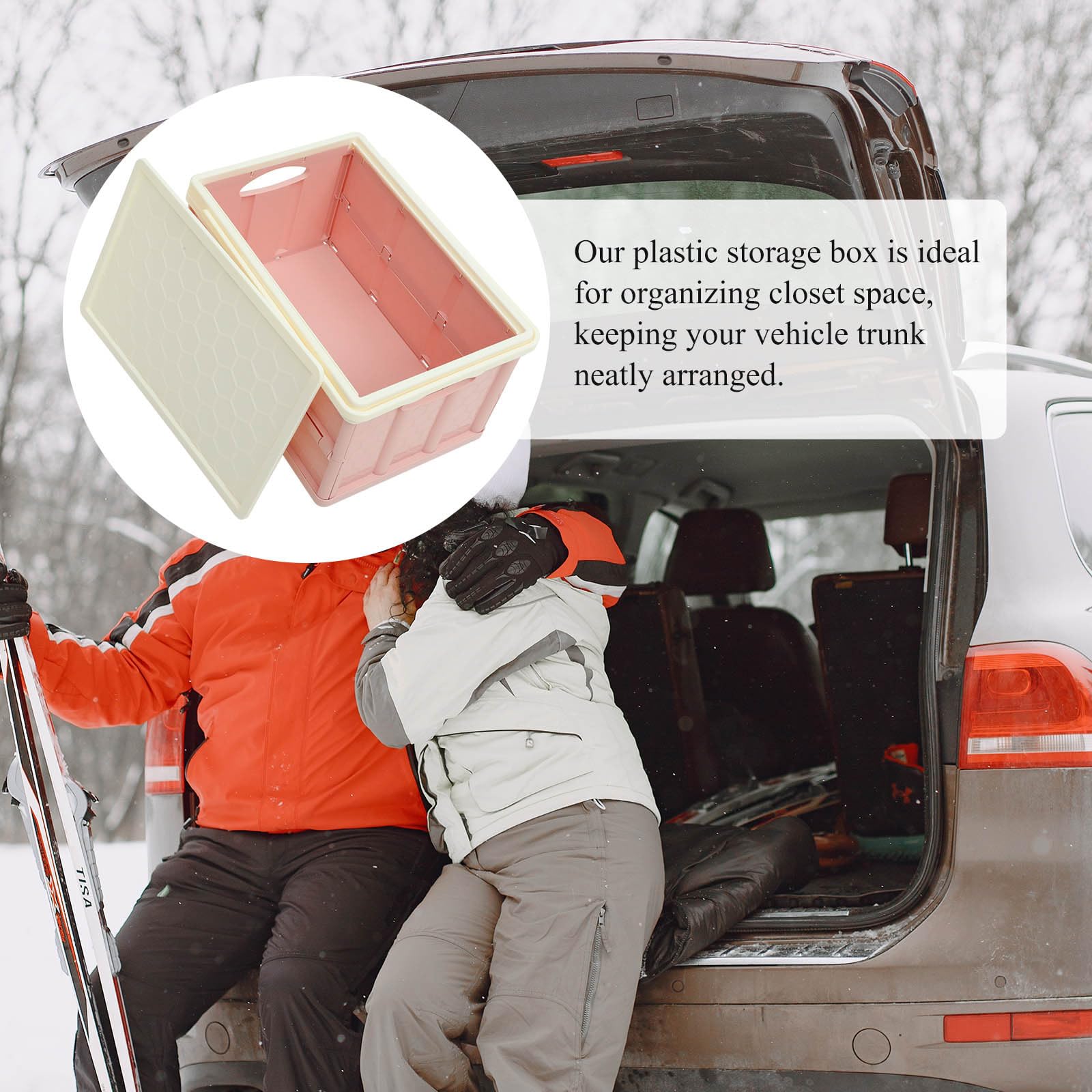 Supvox Kleideraufbewahrungsbox mit Rädern Große Faltbare Aufbewahrungskiste aus Kunststoff Stapelbarer Organizer für Kleidung Platzsparender Lagerbehälter für Zuhause und Auto