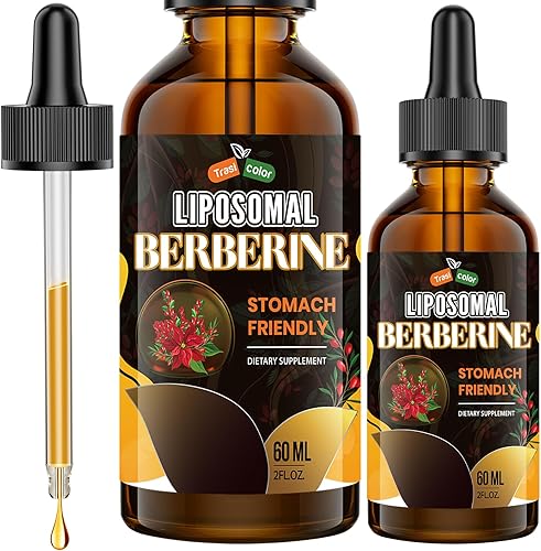 Gotas líquidas de suplemento de berberina, suplementos de berberina liposomal de alta biodisponibilidad, complejo de berberina HCL con canela de