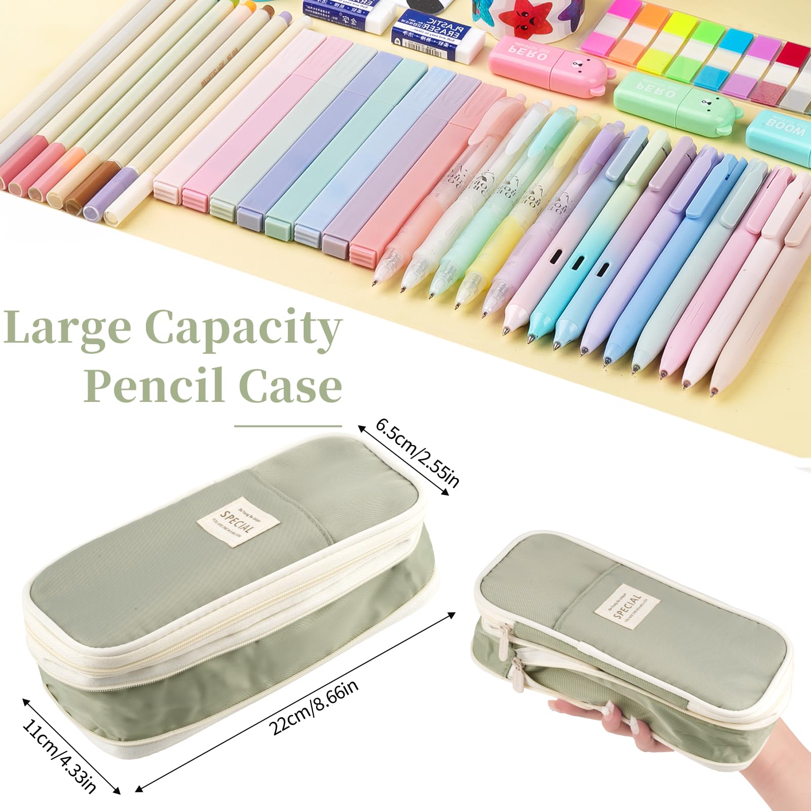 Expandable Pencil Case, Large Pencil Cases Big Capacity with Compartments - Image 2
