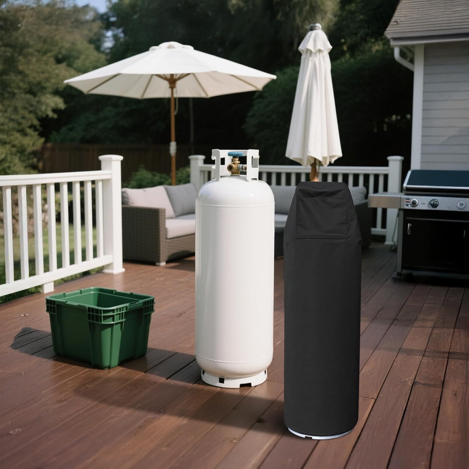 Tank 0.3 Propane Cover, Fabric Oxford Waterproof Long-Lasting, Design Cylinder Full, Tank Protects from Sun The, and Cold Dust Protection for Use Outdoor