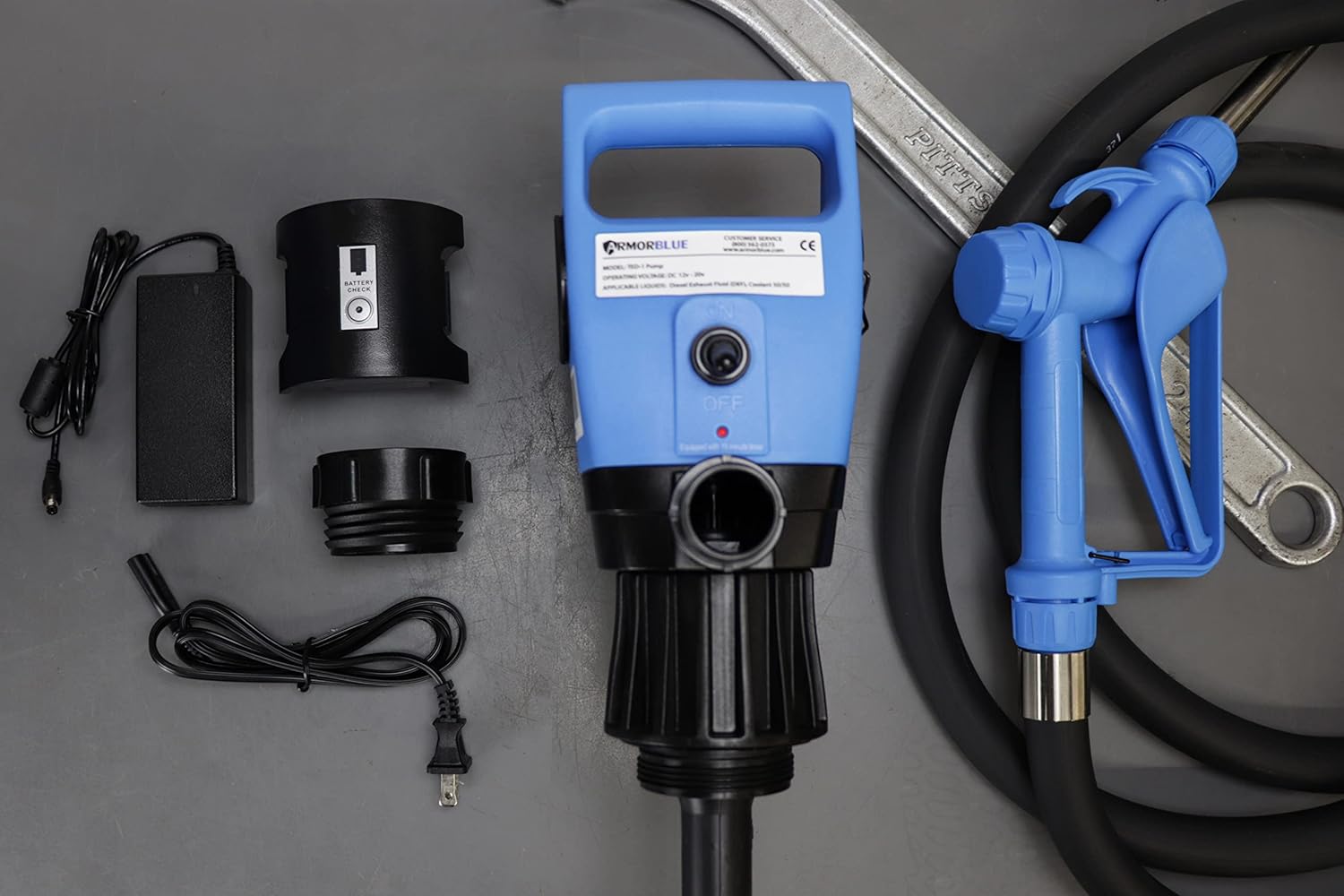 TED1 Drum Pump for Diesel Exhaust Fluid (DEF) | Rechargeable 14.8v Battery Pack | 5 Gallons per Minute | Portable Unit