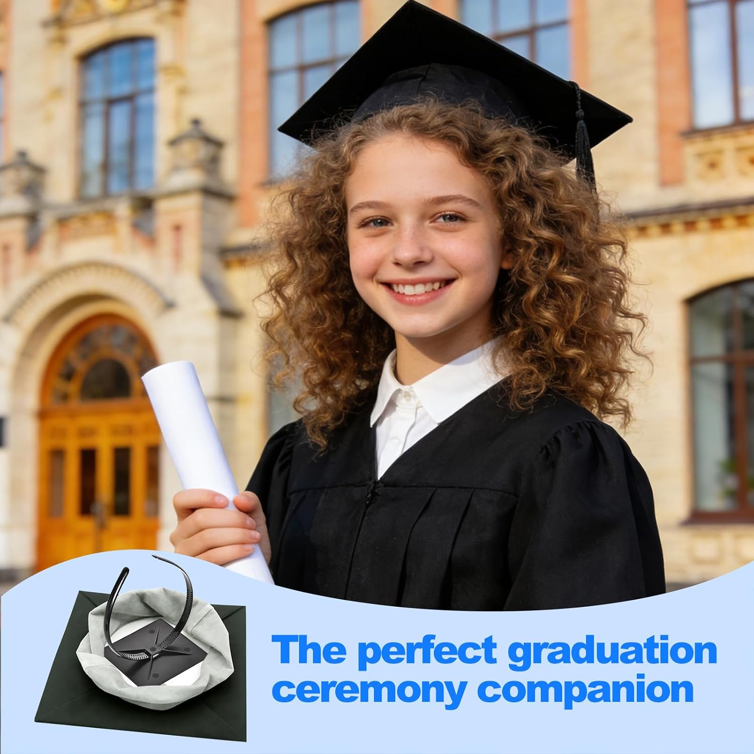 Graduation Cap Headband, Secure Hairstyle, Not Change Hair, Firm Anti-Fall Hairband for Graduates, Students thumbnail