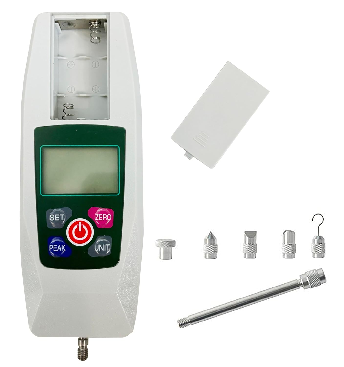 5N Push Pull Force Gauge Force Meter with Max Force Value 5N 0.5kg 1.1lb 18Oz Load Division Value 0.001N/0.001kg/0.001Lb/0.01Oz Real-time Mode Peak Mode First Peak Mode Four Measuring Units