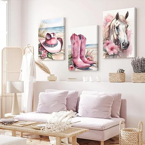 Miniatura 120 de Arte de pared bohemio con margaritas, decoración de pared de lienzo de montaña, impresiones abstractas de flores silvestres, puesta de sol, arte de