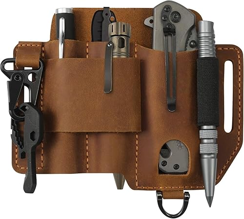 Miniatura 8 de Leatherman Multitool - Bolsa EDC para hombre, funda multiherramienta para cinturón, funda de cuero, bolsa de herramientas para linterna, regalos
