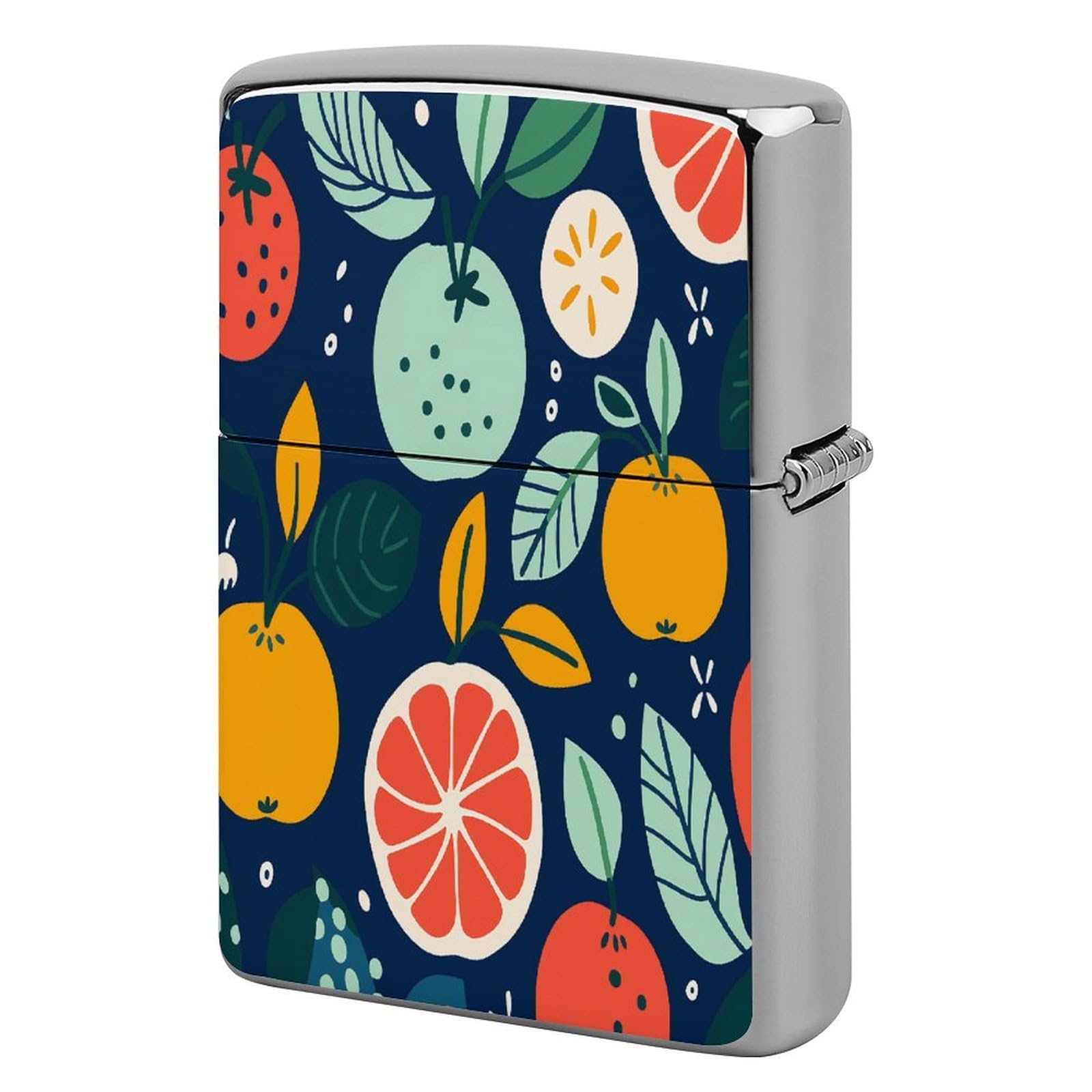 Btcowzrv Style Hand Drawn Fruits Metal Lighter Case Sleeve Cover Holder