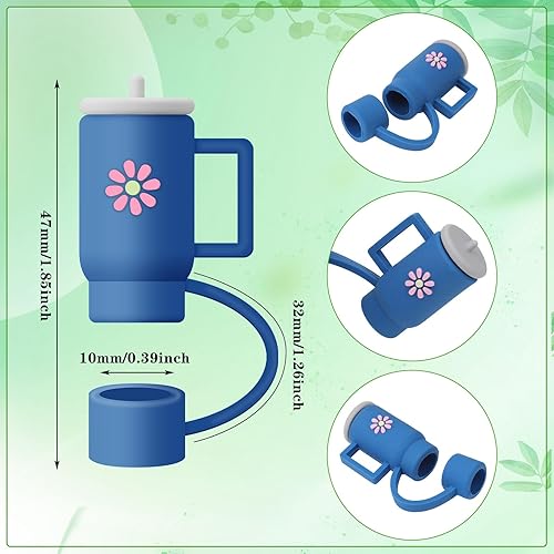 Miniatura 2 de Auidy - 20 adornos de paja para vasos Stanley, compatibles con vasos de 30 y 40 onzas, cubiertas de popote de 0.394 in