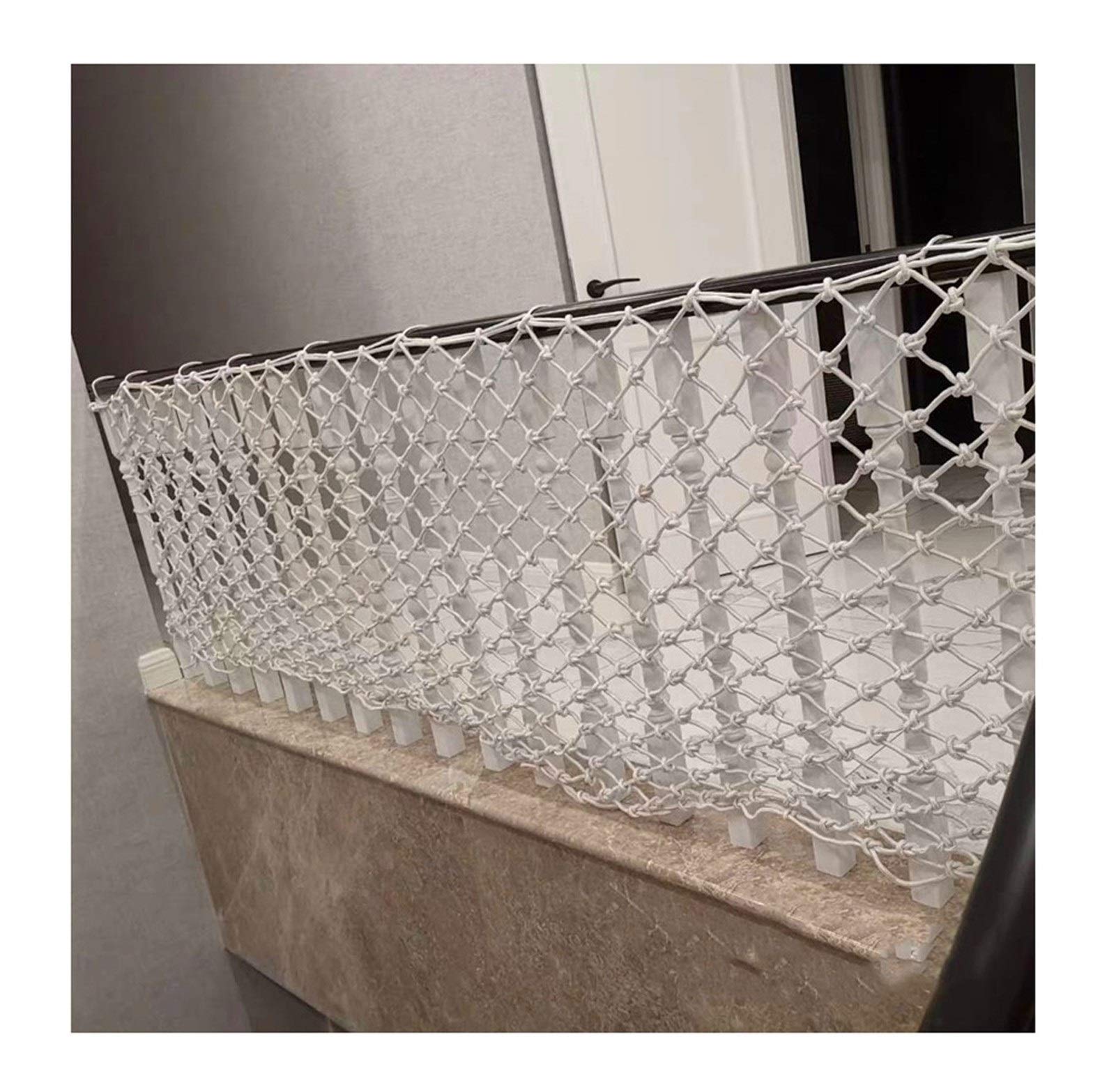 Filet de corde blanc de protection pour balcon et escalier