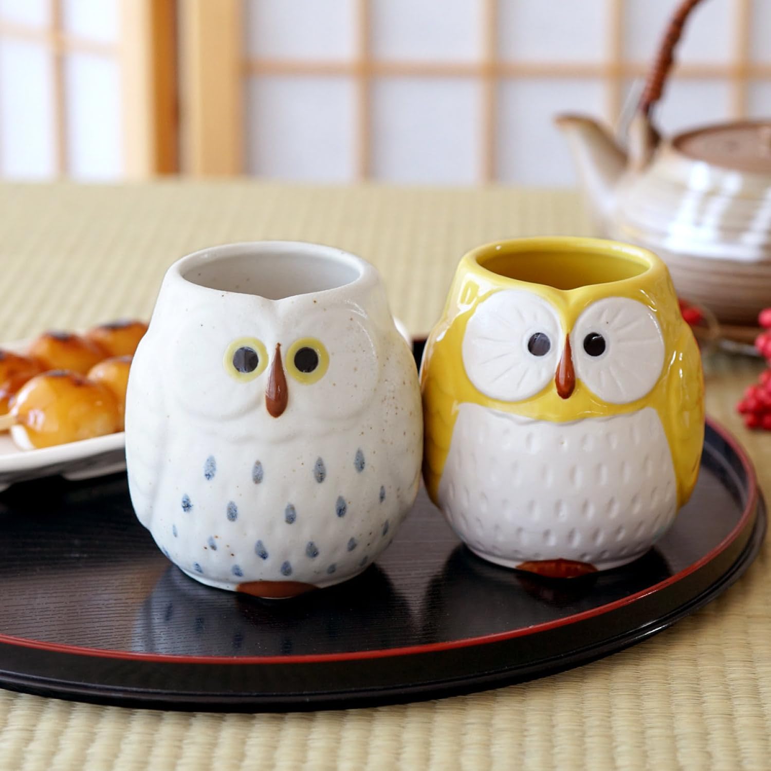 Amazon | きざむ 名入れ 湯呑み 福来る ふくろう 陶器 美濃焼 ギフト