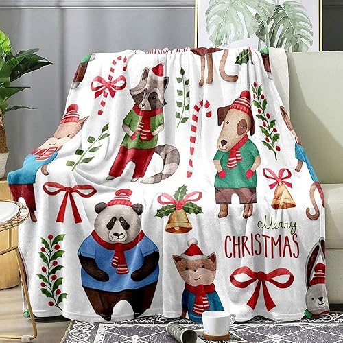 Vista 36 de LUVIVIHOME Manta de Feliz Navidad, bolas de Navidad azules doradas, manta de invierno con copos de nieve, manta individual, acogedora manta cálida