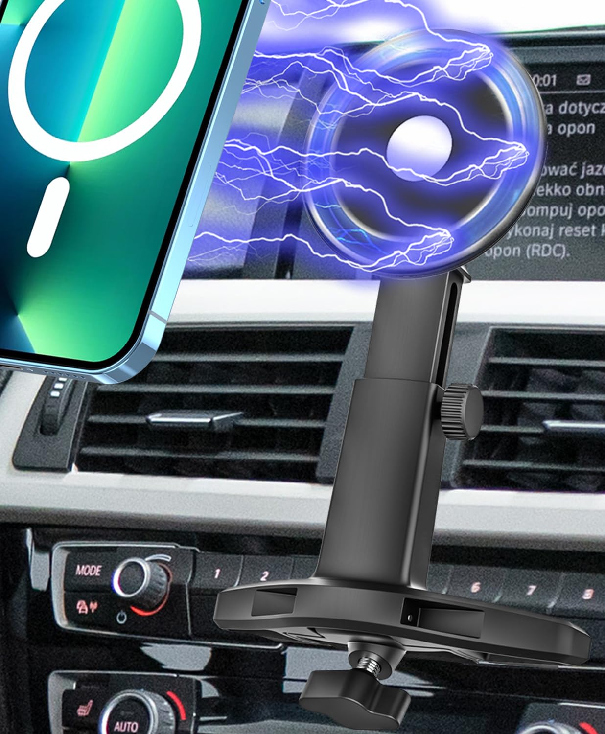 Se adapta a la ranura de CD MagSafe para coche [20 imanes fuertes] Soporte magnético para teléfono para reproductor de CD de coche, accesorios de coche, soporte magnético para teléfono celular