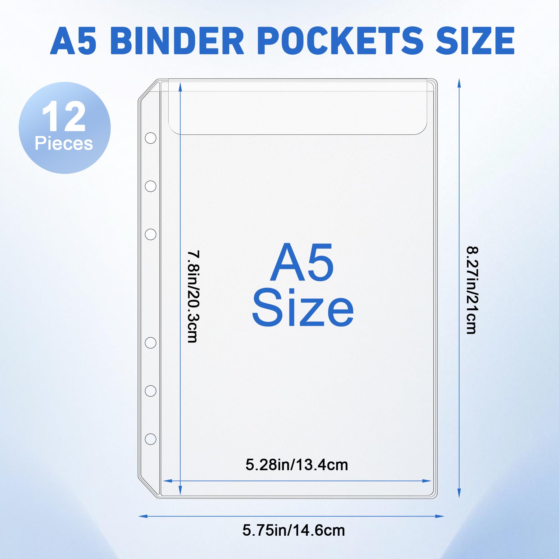 Amazon.co.jp: Antner A5バインダーポケット 12個 ジッパーなし 6穴