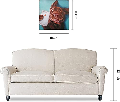 Miniatura 9 de Empire Art Direct Pared para selfie de perro, impresión gráfica sobre lienzo envuelto contemporáneo, listo para colgar, sala de estar, dormitorio y