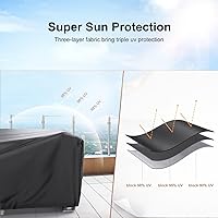 Vista 7 de Mrrihand - Juego de muebles de patio impermeable, funda para sofá modular para exteriores, resistente 600D, juego de mesa y silla, 74 pulgadas