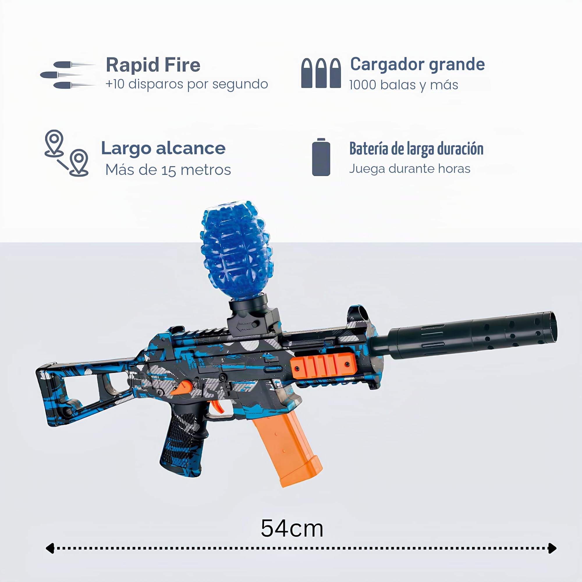 Gel Blaster Gun UMP45 – Pistola de bola eléctrica automática – 20000 bolas y gafas – Watersoft Potente fusil arma ametralladora – Adulto Gelfire Water Gun