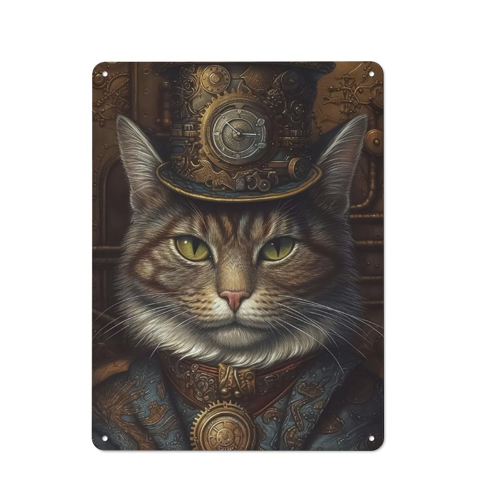 Junmoney Cat Vintage Metal Wall Sign 40X30cm For Garage Or Workshop, For Metal Sign Collectors, For Garage And Workshop Walls