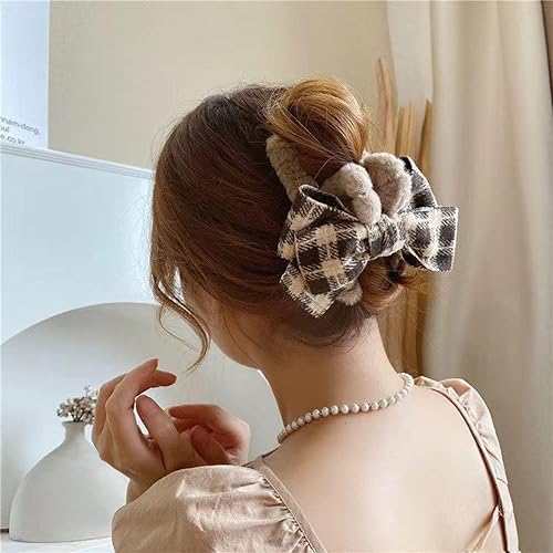 Miniatura 4 de Lindas pinzas de pelo para cabello rizado, elegante y esponjoso, pelo sintético, clip grande para cabello fino y largo, antideslizante, para mujeres