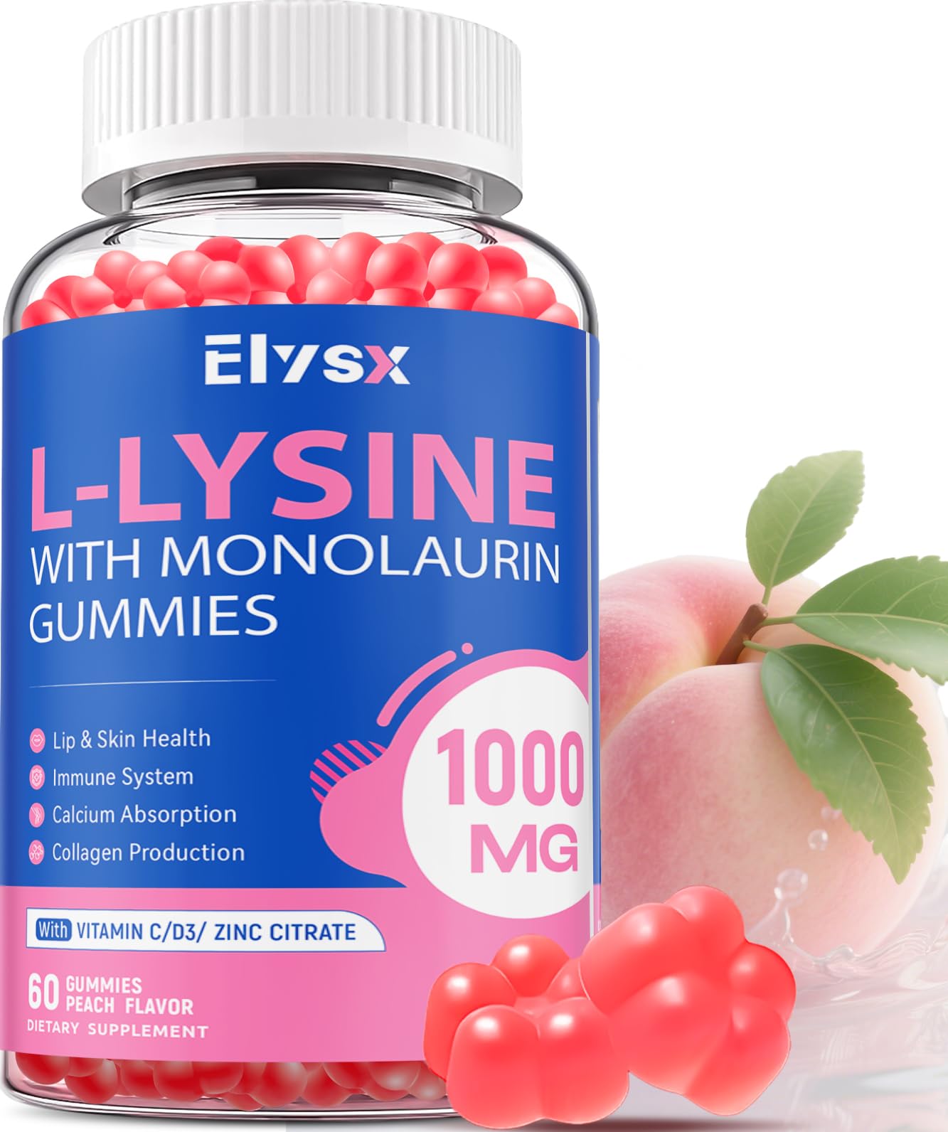 【NAOK】 Lysin HelixMirror 40kg① Amazon.com: Elysx L-Lysine Gummies 1000mg, Sugar-Free Chewable