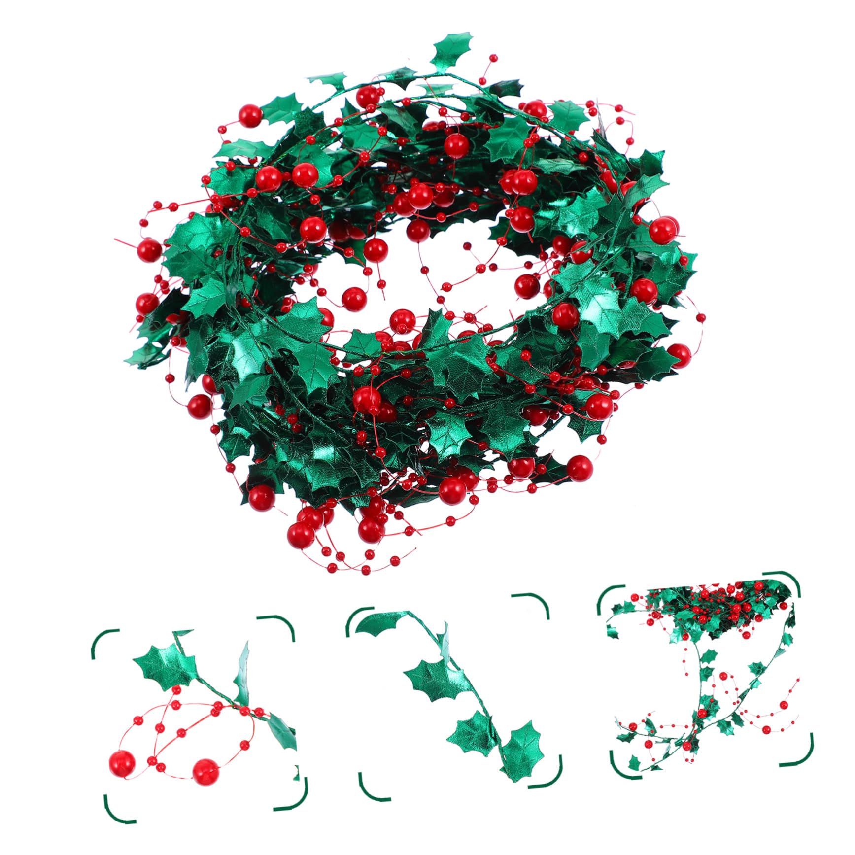 OUNONA 5m Christmas Tinsel Garland Greenery Tinsel Wire for DIY Craft Tree and Party Decorations