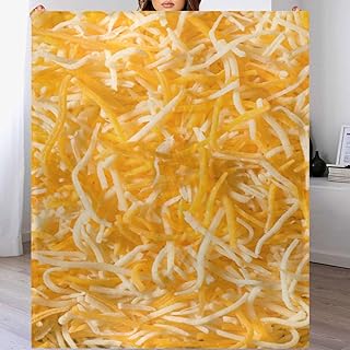 QUGRL Throw Blanket for Couch 50x60 Inches Shredded Mexican Cheese Soft Cozy Flannel Fleece Custom Blanket Funny Lightweight Warm Fuzzy Blankets & Throws for Bed Sofa Chair