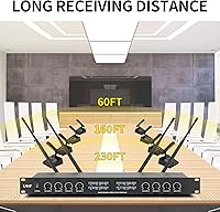 Vista 2 de XTUGA Sistema de micrófono inalámbrico YT8, UHF 8 canales cuello de cisne inalámbrico sistema de micrófono, micrófonos de conferencia de escritorio