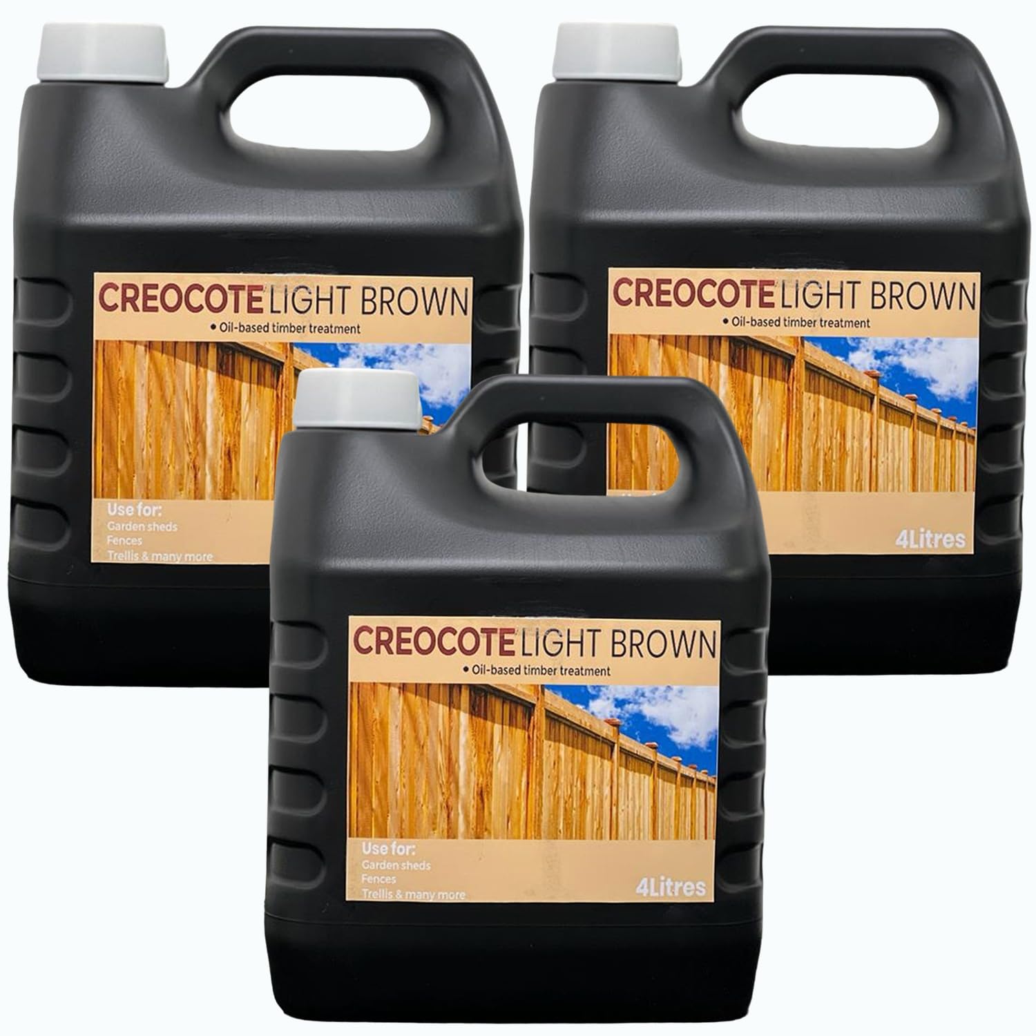 Creocote Light Brown Wood Preserver 4L - Premium Oil-Based Wood Preserver for Outdoor Use Dry Rot Woodworm Treatment with Perfectonish Gloves and Brush (3)
