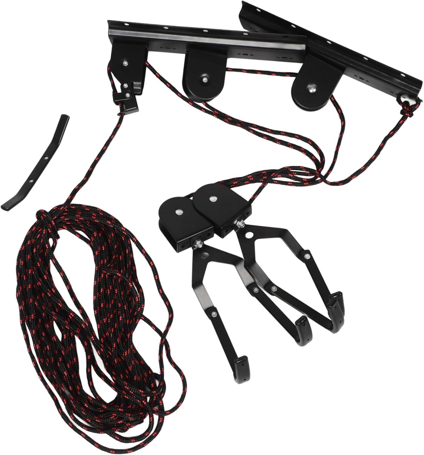 1Set Heavy Duty Bike Hoist Storage Rack Space Saving Ceiling Mount for Garage Indoor Use Supports Multiple Bicycle Types Stylish Wall Mounted Design Weight