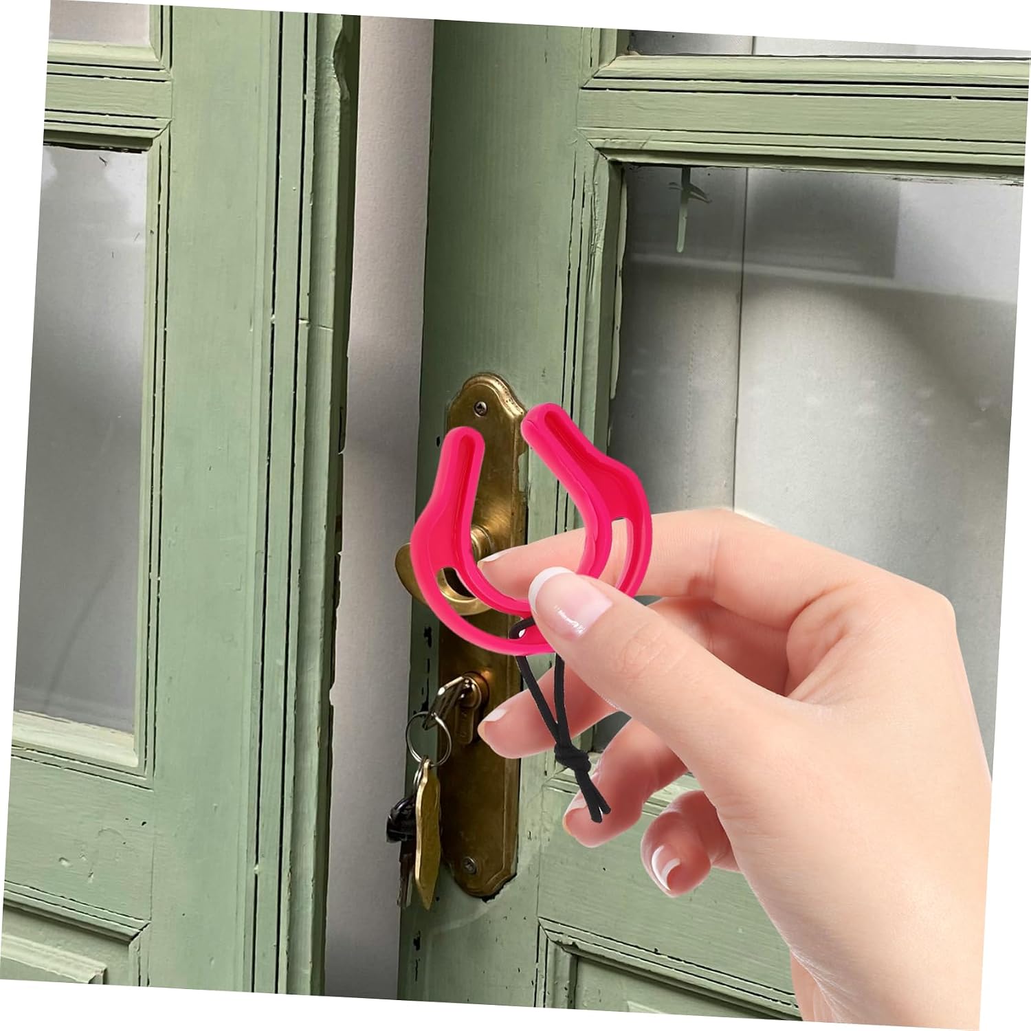 ULTECHNOVO 4pcs Plastic Door Stopper Finger Guard Door Security Clips C-Type Wedge to Prevent Slamming Versatile Stoppers for Home and Office Use Pink White Blue image 5
