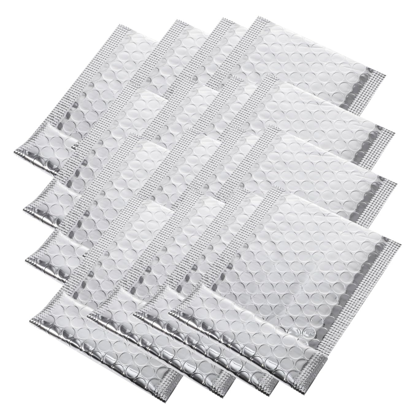 PACKOVE Lot de 100 Enveloppes Matelassées Argentées en Aluminium 110x130 40 Mm, Auto-adhésives, Protection Bulles pour Expédition, Emballage Colis, Résistantes et Sécurisées pour Bureau