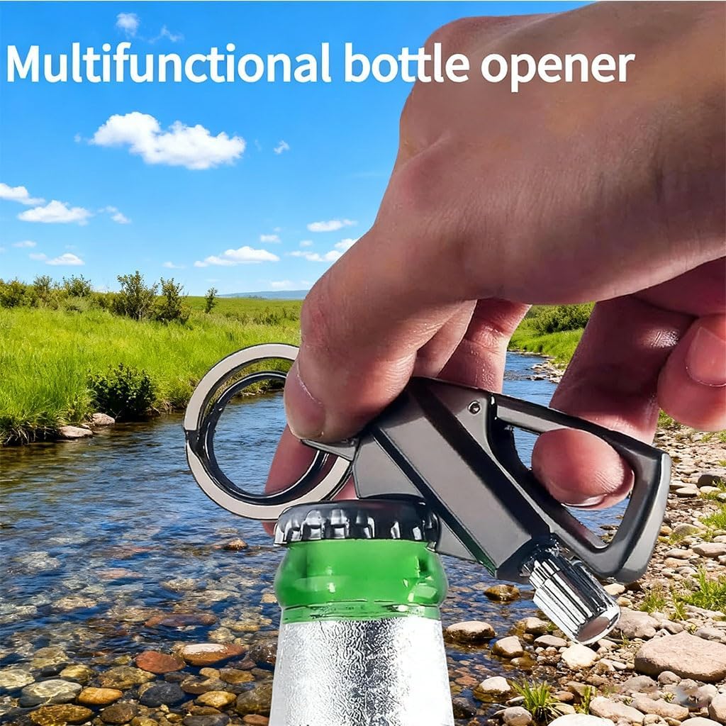Permanent Match Infinity Keychain Lighter Kerosene Refillable Multitool Bottle Opener Waterproof for Outdoor Camping(2pack e)