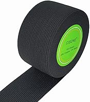 Vista 1 de Tejido elástico de 1.5 pulgadas de ancho, color negro, elástico de alta elasticidad, banda elástica de punto de 5 yardas
