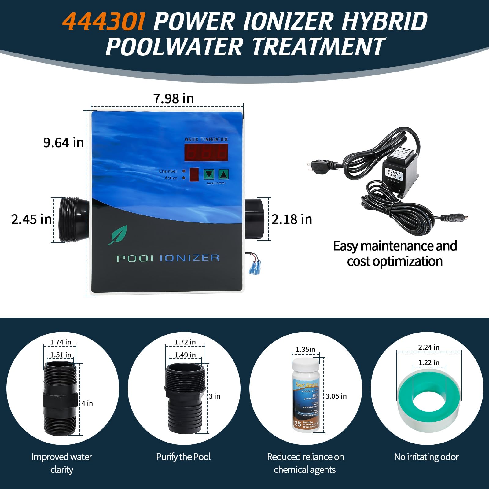 Amazon.com: 444301 Pool ionizer System, Pool Purifier with Active