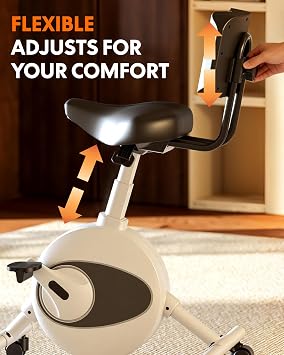 FLEXISPOT Multi-Task Office Desk Chair with Integrated Bike Comfortable Low-Back Lumbar Support Wheels, Space Saving Armless Chairs for Home Office Desk Active Working Relaxing Exercising, White