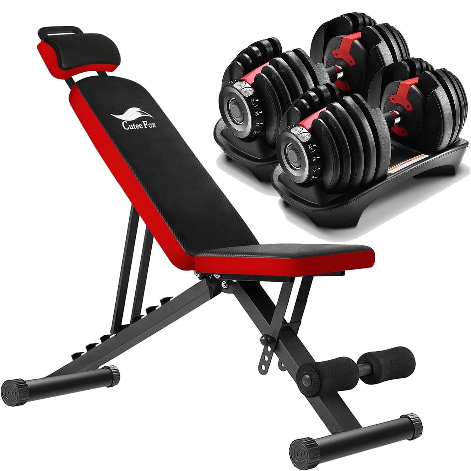 Amazon | トレーニングベンチ＋可変式 ダンベル 24kg アジャスタブル 