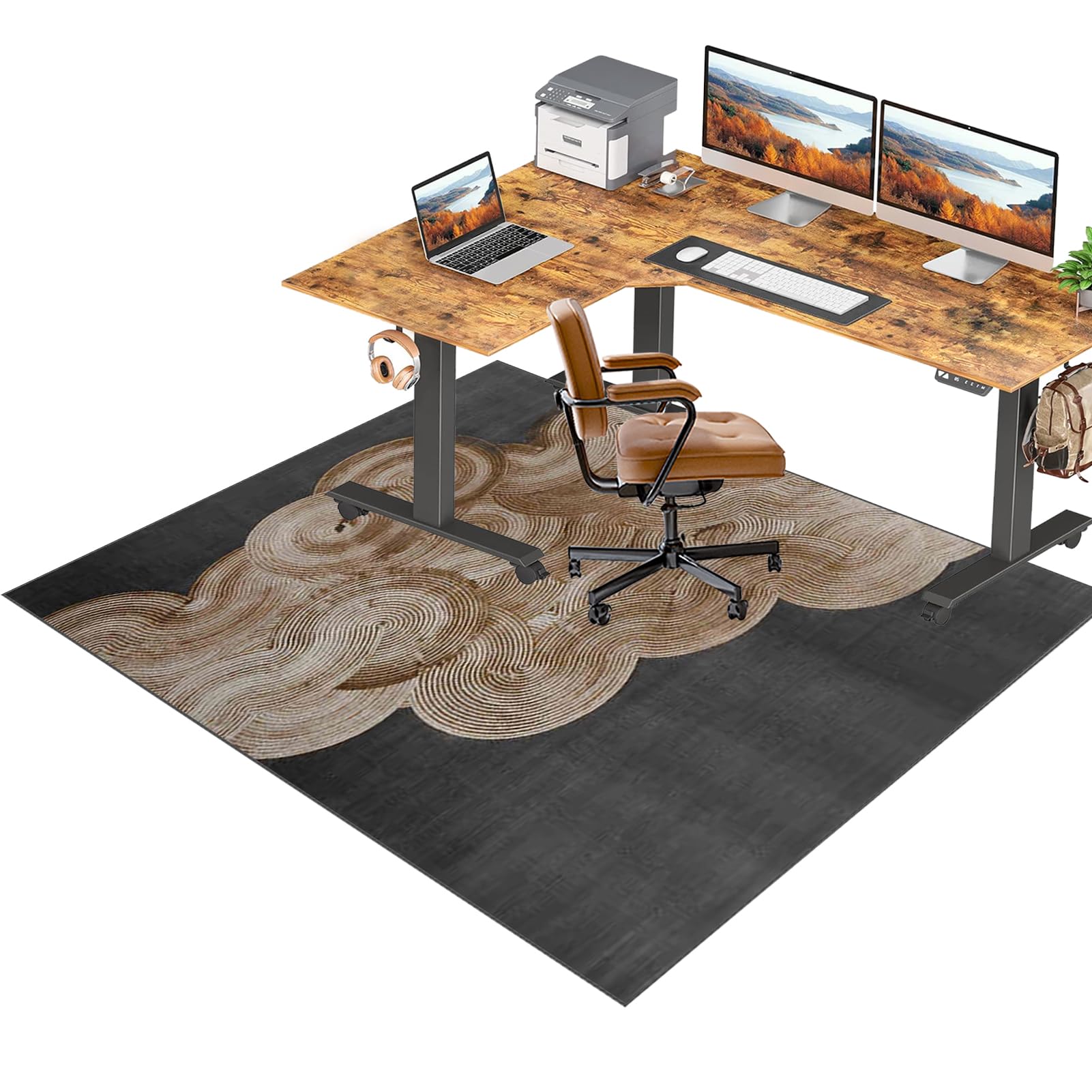 RxiBeFuw Office Chair Mat for Carpet Floor 200 x 230 cm, Gaming Chair Mat, Non-slip Carpet Protector Chair Mat, Rectangular Floor Protectors for Chairs, Carpet Floor Protection, Computer Chair Mat