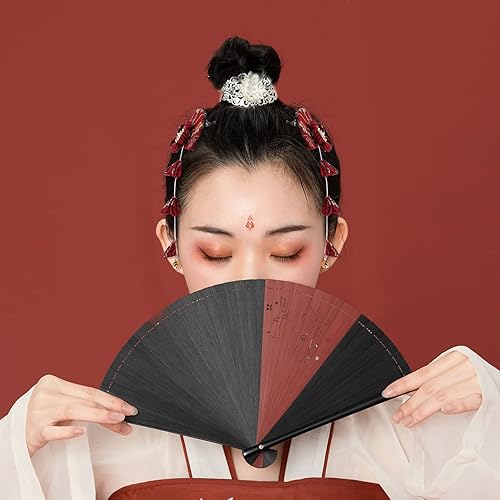 Miniatura 3 de KESYOO 1 par de pinzas para el pelo de estilo japonés con borlas, hermosa horquilla antigua, accesorios de disfraz para mujer, color rojo