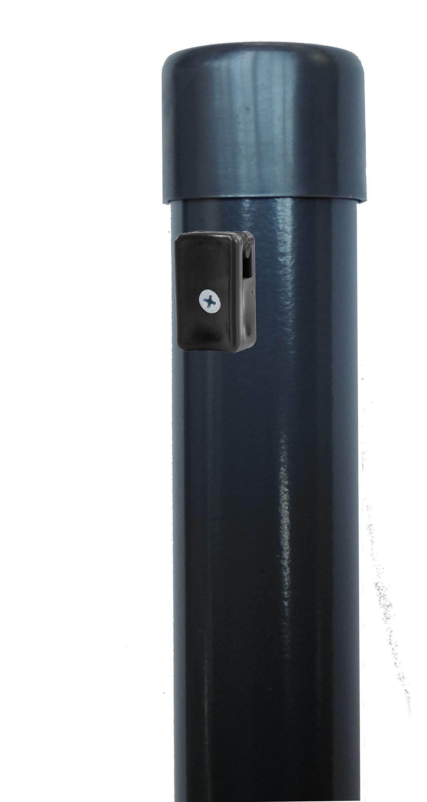 EXCOLO 5er-Set Metall-Zaunpfosten Ø34 mm, 1,7 m, pulverbeschichtet anthrazit RAL 7016, inkl. 3 Spanndrahthalter & Pfostenkappe, zum Einbetonieren – für Maschendrahtzäune bis 1,2 m Höhe
