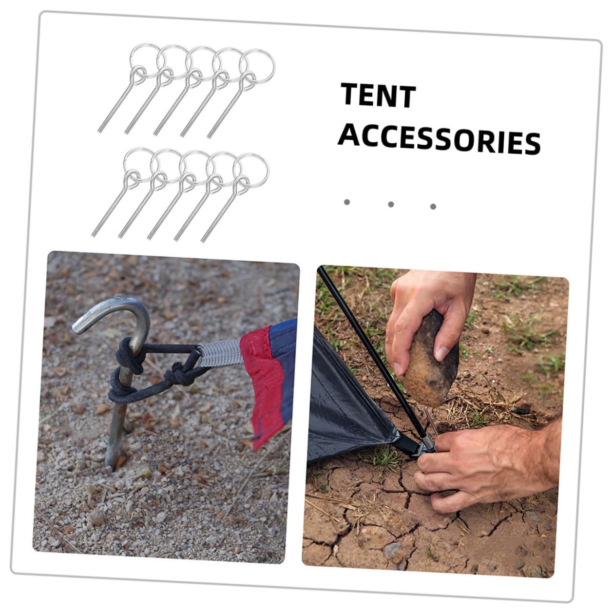 40pièces Kit De Réparation De Tente Connecteurs De Mâts avec Anneaux Et Broches De Remplacement Robustes Accessoires pour Camping Et Randonnée