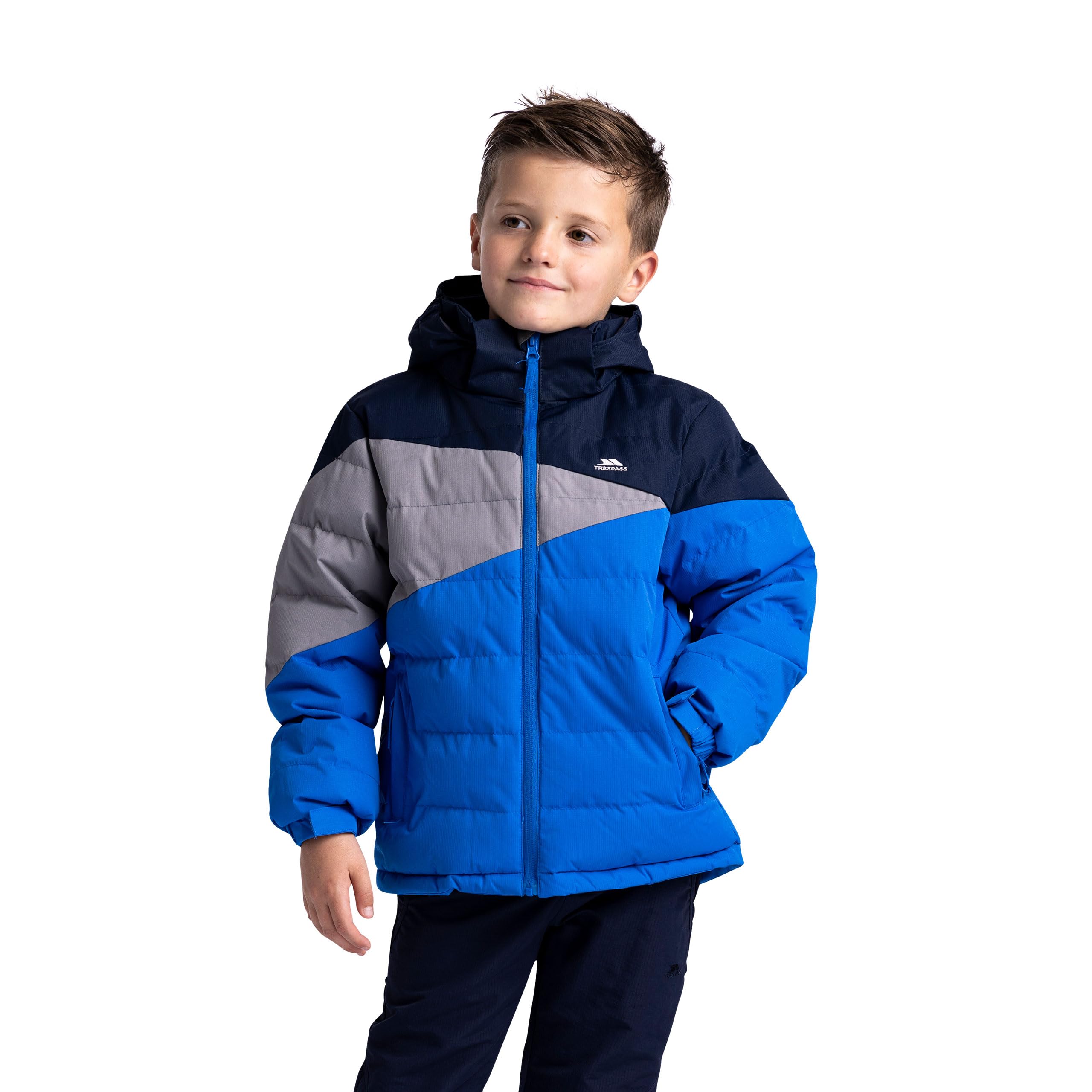 Trespass (11-12 Years, Blue) Boys Padded Jacket Hooded Layout