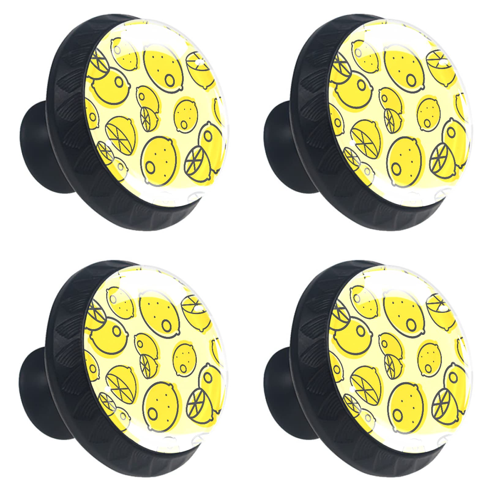 Poignées de porte de placard ergonomiques jaune citron lot de 4 pour tiroir et armoire