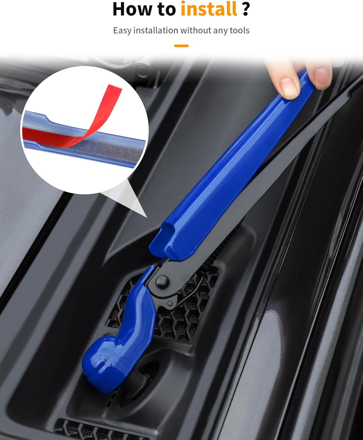 Hoolcar Front Windshield Wiper Accessories Front Window Arm Blade Cover Trim Compatible with Jeep Wrangler JL JLU & Gladiator JT 2018-2025, Blue, 2Pcs