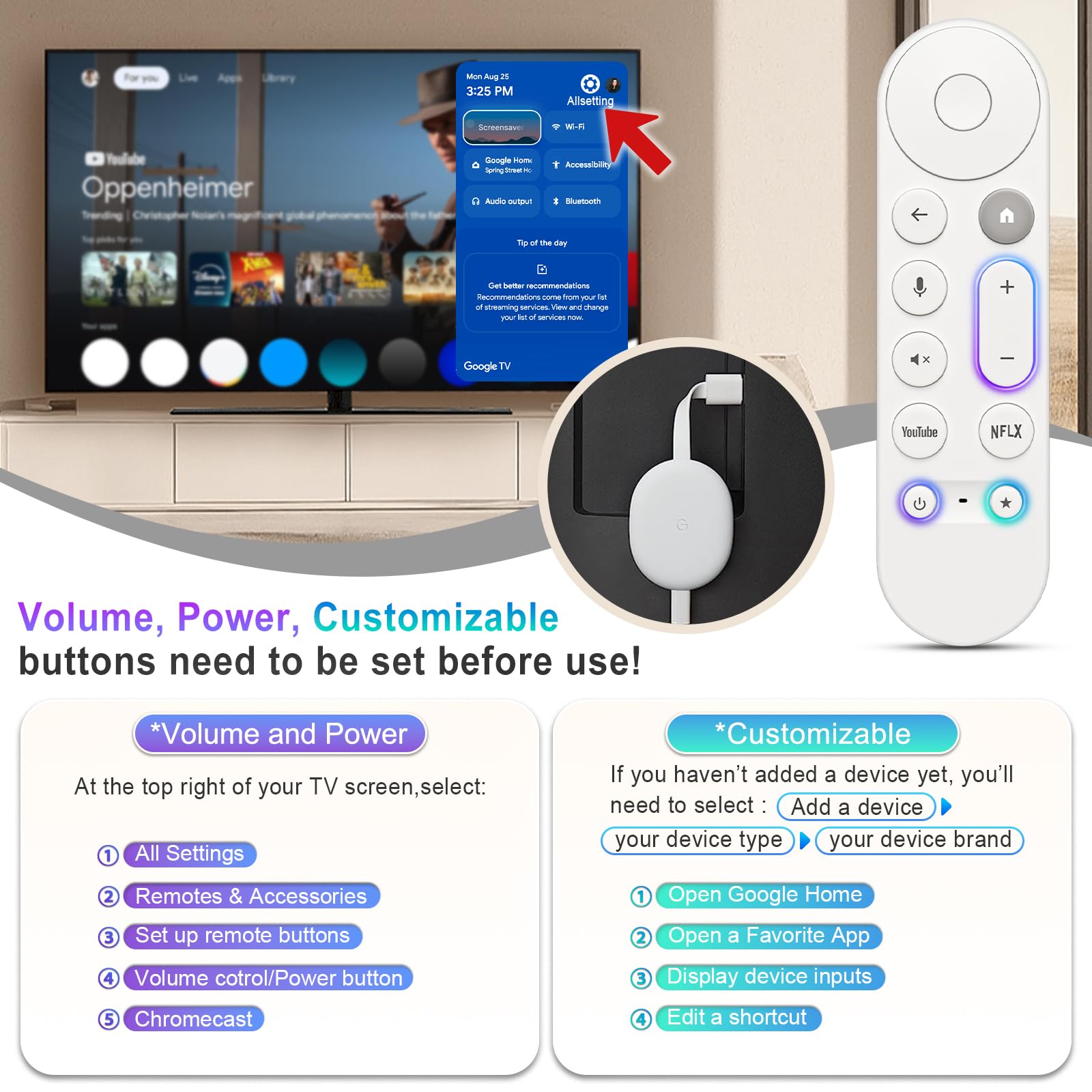 Amazon | Chromecast-Google-TV 4K/HD用音声交換用リモコン Google-TV
