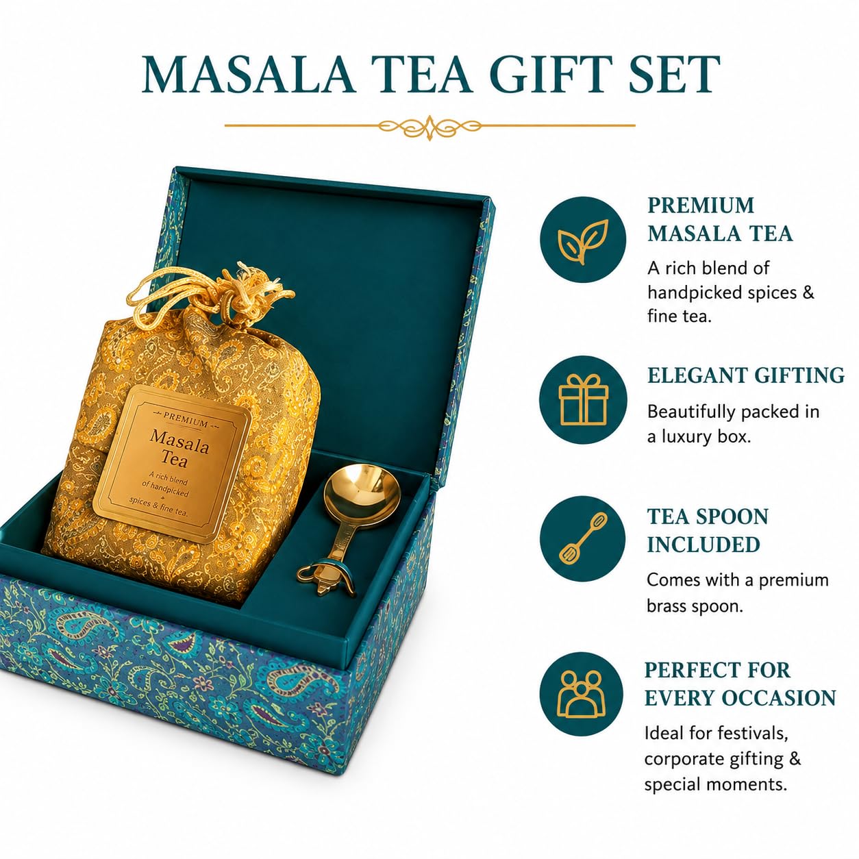 茶 Mittal Tea Gift Box - 100g Mittal Teas Masala Chai Gift Box – 100g Loose Leaf Indian Spiced