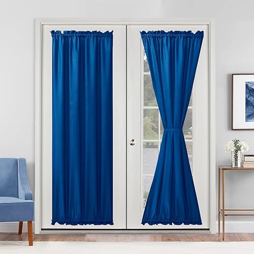 Miniatura 81 de Hiasan Cortinas para ventana de puerta delantera, bolsillo para barra, cortina de privacidad semitransparente para puerta francesa, 1 panel