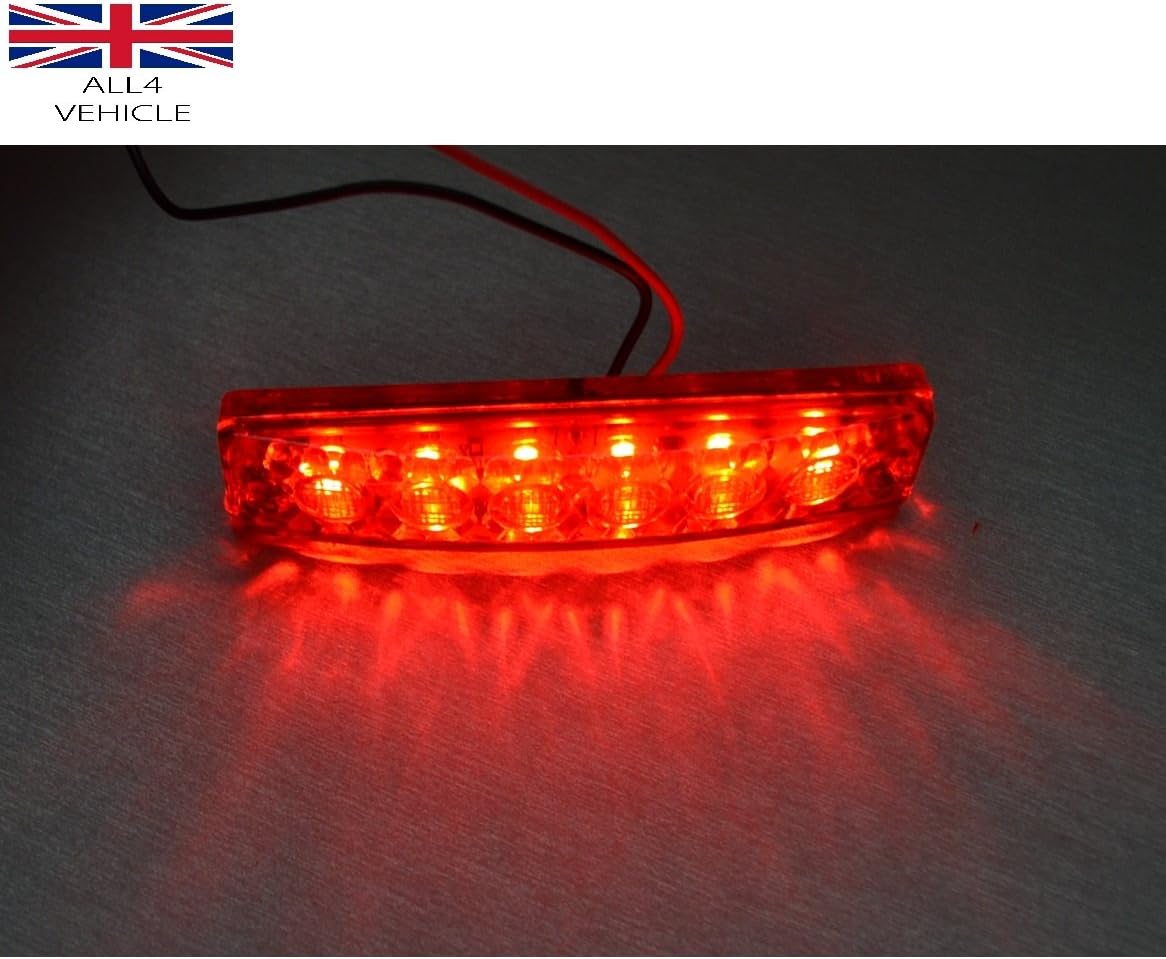 4x ES Red LED Side Marker Lights – Corner/Roof Rear Lights For Truck, Lorry, Van, Chassis Cab